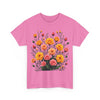 Wildflowers and Pink & Yellow Roses, Graphic T-Shirts for Women, Floral Shirt, Womens Short Sleeve, Ladies Graphic Tees #5140TTS
