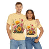 Wildflowers and Pink & Yellow Roses, Graphic T-Shirts for Women, Floral Shirt, Womens Short Sleeve, Ladies Graphic Tees #5147TTS