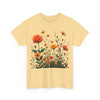 Wildflowers and Orange Roses, Graphic T-Shirts for Women, Floral Shirt, Womens Short Sleeve, Ladies Graphic Tees #5046TTS