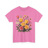 Wildflowers and Pink & Yellow Roses, Graphic T-Shirts for Women, Floral Shirt, Womens Short Sleeve, Ladies Graphic Tees #5137TTS