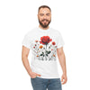 Wildflowers and a Red Rose, Graphic T-Shirts for Women, Floral Shirt, Womens Short Sleeve, Ladies Graphic Tees #5007TTS