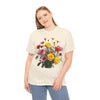 Wildflowers and Pink & Yellow Roses, Graphic T-Shirts for Women, Floral Shirt, Womens Short Sleeve, Ladies Graphic Tees #5138TTS