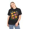 Wildflowers and Pink & Yellow Roses, Graphic T-Shirts for Women, Floral Shirt, Womens Short Sleeve, Ladies Graphic Tees #5142TTS