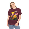 Wildflowers and Pink & Yellow Roses, Graphic T-Shirts for Women, Floral Shirt, Womens Short Sleeve, Ladies Graphic Tees #5148TTS