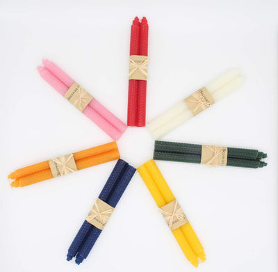 XIANGZHU Set of 14 Beeswax Handmade Taper Candles, 9 Inch Smokeless Dripless Wax Candles, Beeswax Candle for Home Gift Ideas, Long Candle Sticks for Wedding,Dinner