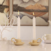DOITOOL 2Pcs Ceramic Candlestick Holder, Taper Candle Holder with Handle, Nordic Style Candlelight Stand Desktop Ornament (Beige) (Beige)