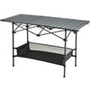 VEVOR Folding Camping Table, Aluminum Ultra Compact Outdoor Portable Fold Up Lightweight Table with Large Storage and Carry Bag, for Beach, Picnic, Travel, Backyard, BBQ, Patio, 45'' x 22'', Black