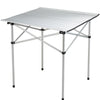 VEVOR Folding Camping Table, Outdoor Portable Lightweight Aluminum Ultra Compact Snap-Together Design with Carry Bag, for Cooking, Beach, Picnic, Travel, Grilling, 28'' x 28'', Silver