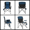 XGEAR Camping Chair Hard Arm High Back Lawn Chair Heavy Duty with Cup Holder, for Camp, Fishing, Hiking, Outdoor, Carry Bag Included (Blue 2chairs)