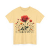Wildflowers and a Red Rose, Graphic T-Shirts for Women, Floral Shirt, Womens Short Sleeve, Ladies Graphic Tees #5007TTS