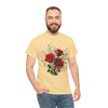 Wildflowers and Red Roses, Graphic T-Shirts for Women, Floral Shirt, Womens Short Sleeve, Ladies Graphic Tees #5127TTS