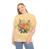 Wildflowers and Pink & Yellow Roses, Graphic T-Shirts for Women, Floral Shirt, Womens Short Sleeve, Ladies Graphic Tees #5144TTS