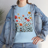 Wildflowers and Pink Roses, Graphic T-Shirts for Women, Floral Shirt, Womens Short Sleeve, Ladies Graphic Tees #5023TTS