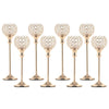 Pack of 8pcs Candle Holders for Pillar Candles,Gold Candle Holders Bulk Wedding Centerpieces Metal Crystal Candlestick Holders Stand for Table Party Church Decor