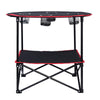 LEADALLWAY Camping Table Folding Picnic Table with 4 Cup Holders and Carrying Bags Collapsible Canvas Portable Tables Folding for BBQ Outdoor Fishing