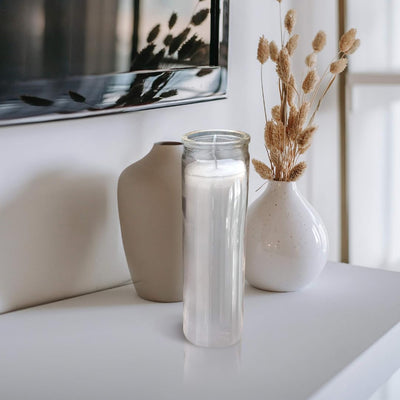 Simply Soson 2x8 inch White Devotional Candles in Glass Jar - 3 Pack - 90 Hours – Prayer Candle - Tall Pillar Candles for Religious, Memorials, Party Decor