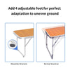 Moosinily Camping Table 4FT Folding Picnic Table Foldable Low Camp Table Portable Lightweight Outdoor Beach Floor BBQ Travel Yellow 47.2×15.7 inch