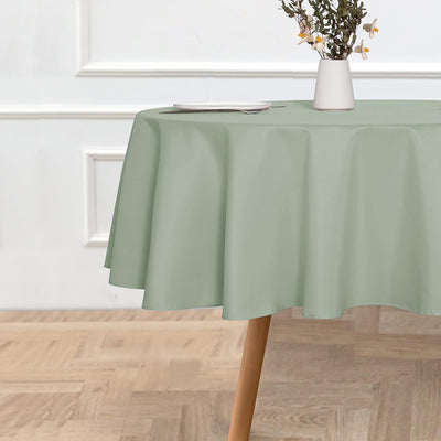 sancua Round Tablecloth - 60 Inch - Water Resistant Spill Proof Washable Polyester Table Cloth Decorative Fabric Table Cover for Dining Table, Buffet Parties and Camping, Sage Green