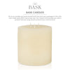 Bask Large Mottled Pillar Candles - Unscented - 6-Inch Diameter for Extra-Wide Holders - 3-Wick Candles for Home and Events - Ivory