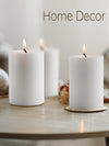 MAKALONE White Pillar Candles Set of 3-2.8" x 4" Unscented Pillar Candles Bulk- for Wedding, Parties, Spas and Dinner, Home Decoration, Church