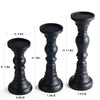 Resin Pillar Candle Holders Set of 3-7.9", 8", 11.8" High, Home Coffee Table Decor Decorations Centerpiece for Dining, Living Room, Gifts for Wedding (Black)