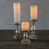 Richland Ribbed Unique Mercury Glass Pillar Candle Holder Set of 3