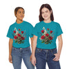 Wildflowers and Red Roses, Graphic T-Shirts for Women, Floral Shirt, Womens Short Sleeve, Ladies Graphic Tees #5130TTS