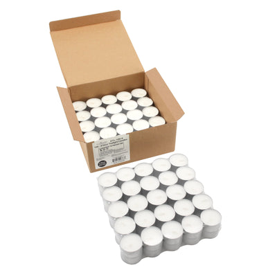 Stonebriar Bulk 50 Count, Unscented Smokeless Long Burning Tea Light Candles with 6-7 Hour Extended Burn Time (Pack of 16, 800 Count Total)