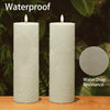 Large Flameless LED Candles Outdoor: 12" x 4" Battery Operated Pillar Candles Flickering with Timer Waterproof Fake Electric Candles with Remote for Patio Porch Lanterns (Ivory Set of 2)