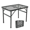 Goaylate Camping Table, 2 ft Folding Grill Table with Mesh Desktop, Anti-Slip Feet, Height Adjustable, Lightweight & Portable Aluminum Outdoor Table for Camping, Picnic, RV, BBQ (23.6"X16"X22.5")