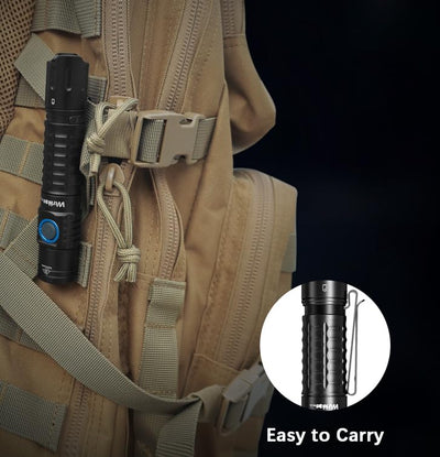 Wurkkos FC12 Tactical Flashlights High Lumens, 345M Long Range Rechargeable Flashlights, 2000Lumens Super Bright Led Flash Light,IP68 Waterproof Flashlight for Camping Hiking Fishing(Black)