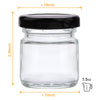 QAPPDA 1.5oz Mini Glass Jars with Black Lids,Round Small Honey Jars 70 Pack Mini Storage Jar for Candle Making,Clear Glass Bottle 45ml Glass Spice Containers for Jelly,Jam,Craft,Wedding,Party Favor