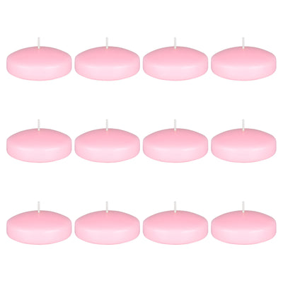 Mega Candles 12 pcs Unscented Pink Floating Disc Candle, Hand Poured Paraffin Wax Candles 3 Inch Diameter, Home Décor, Wedding Receptions, Baby Showers, Birthdays, Celebrations & Party Favors