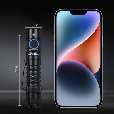 Wurkkos FC11 Led Flashlight Rechargeable USB C Pocket Flashlight, Max 1300 Lumen Ultra Bright Flashlight, Magnetic Flashlight IP68 Waterproof Flashlight for Camping Hiking Repairing (519A-5000K)