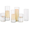 Glasseam Hurricane Glass Candle Holders Set of 6, Clear Cylinder Candle Holders for Pillar Candles, Modern Floating Candles for Centerpieces Vases, Candle Holders for Table Centerpiece, 4"+6"+8"