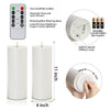 5plots 4" x 10" Waterproof Outdoor Flameless Candles Battery Operated LED Large Pillar Candles with Remote and Timer for Indoor Outdoor Lanterns, Long Lasting, White, Set of 2