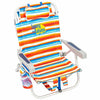 Tommy Bahama Backpack Beach Chair-New 2022 Designs-5-Position Classic Lay Flat-Insulated Cooler Towel Bar-Storage Pouch , Aluminum, (Tropical Sunset)