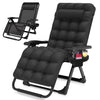 Suteck Zero Gravity Chair, Reclining Camping Lounge Chair w/Removable Cushion, Upgraded Lock and Cup Holder, Reclining Patio Chairs Folding Recliner for Indoor and Outdoor