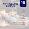 Floating Candles for Centerpieces - Pack of 16 White Unscented Long Burning (8 hrs) - White Floating Candles 3 inch Diameter for Weddings, Christmas Holiday Dinners, Round Candles, Home Décor