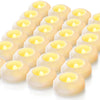 Homemory 24 Pack 100+ Hour Flameless Led Floating Candles, 3” Battery Operated Flickering Waterproof Tealights for Cylinder Vases, Centerpieces at Wedding, Party, Pool, Holiday (Warm White)