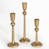 Antique Brass Iron Taper Candle Holder - Set of 3 Decorative Candle Stand, Candlestick Holder for Wedding, Dinning, Party