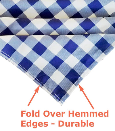 Tektrum 100% Polyester Waterproof 70 X 70 inch 70"X70" Square Checker Checkered Tablecloth Table Cover -Spill Proof/Stain Resistant/Wrinkle Free-for Picnic, Dinner, Restaurant (Blue and White)