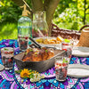 Fitted Picnic Table Cover with Bench Covers Vinyl Waterproof Elastic Edges Fitted Rectangle Tables Patio Tablecloth Camping Gear and Essentials Rv Accessories Road Trip Supplies Car Travel Must Haves