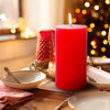 3 Pack 3x6 Inch Red Pillar Candles for Romantic Valentine's Day and Christmas, Unscented Column Candle for Home Restaurants, Smokeless Dripless and Clean Burning Emergency Candle