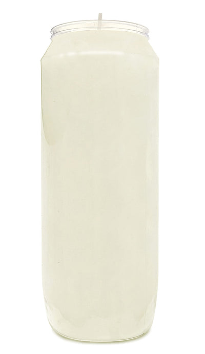 9 Day White Prayer Candles, 10 Pack - 7" Tall Pillar Candles for Religious, Memorial, Party Decor, Vigil and Emergency Use - Vegetable Oil Wax in Plastic Jar Container - by Hyoola