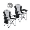 KingCamp KC2008_Black/MediumGrey-US Camping Chair, Oversized, Black&MediumGrey(Set of 2)