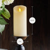 Luminara Moving Flame Pillar Flameless LED Candle, Scalloped Edge, Real Wax, Unscented - Ivory (6.5-inch)