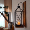 Homemory Wall Candle Sconce, Wood Rustic Candle Holder Decorative Candle Lantern with Glass Holder, Wall Decorations for Living Room, Dining Room