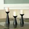 Black Candle Holders Set of 3 - Metal Candle Holders for Pillar Candles - 3 Pillar Candle Holder Centerpiece - Pillar Candle Holders for Table - Black Candle Holder Set Candle Stands Decorative