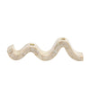 Bloomingville Modern Marble and Brass Wave Double Taper Holder, White, 15''L x 4''W x 2''H